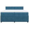 Boxspringbett mit Matratze Blau 200x200 cm Samt