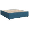 Boxspringbett mit Matratze Blau 200x200 cm Samt