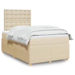 Boxspringbett mit Matratze Creme 120x190 cm Stoff