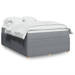 Boxspringbett mit Matratze Hellgrau 140x200 cm Stoff