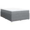 Boxspringbett mit Matratze Hellgrau 140x200 cm Stoff