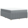 Boxspringbett mit Matratze Hellgrau 140x200 cm Stoff