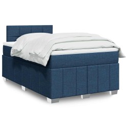 Boxspringbett mit Matratze Blau 120x200 cm Stoff