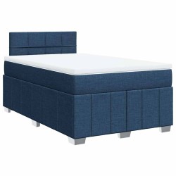 Boxspringbett mit Matratze Blau 120x200 cm Stoff