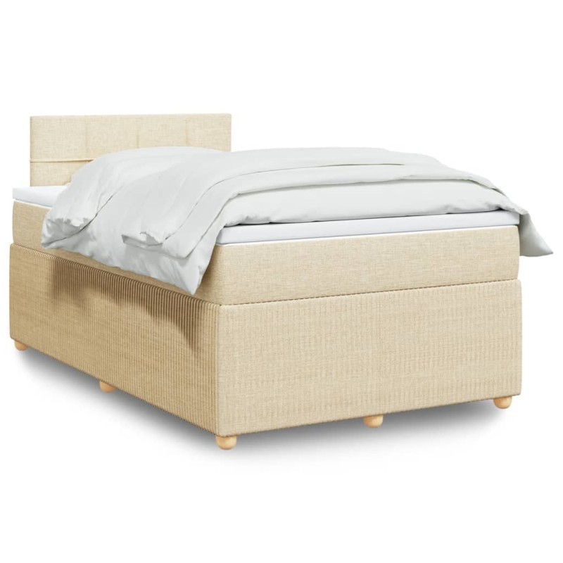 Boxspringbett mit Matratze Creme 120x200 cm Stoff