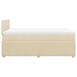 Boxspringbett mit Matratze Creme 120x200 cm Stoff