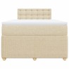 Boxspringbett mit Matratze Creme 120x200 cm Stoff