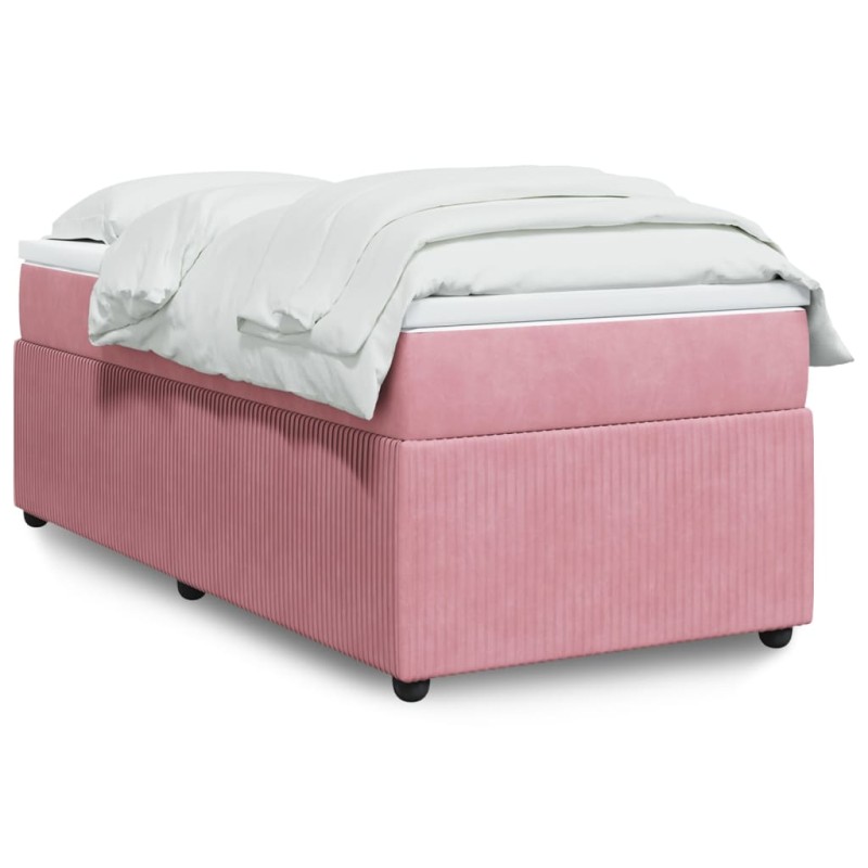 Boxspringbett mit Matratze Rosa 80x200 cm Samt