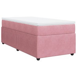 Boxspringbett mit Matratze Rosa 80x200 cm Samt