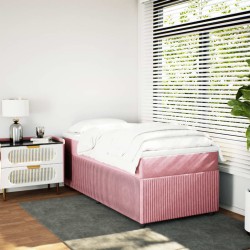 Boxspringbett mit Matratze Rosa 80x200 cm Samt