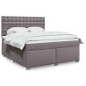 Boxspringbett mit Matratze Grau 180x200 cm Kunstleder