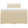 Boxspringbett mit Matratze Creme 120x190 cm Stoff