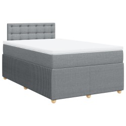 Boxspringbett mit Matratze Hellgrau 120x190 cm Stoff