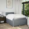 Boxspringbett mit Matratze Hellgrau 120x190 cm Stoff