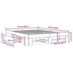 Bettgestell Betongrau 150x200 cm Holzwerkstoff