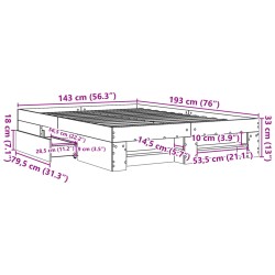 Bettgestell Weiß 140x190 cm Holzwerkstoff