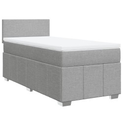 Boxspringbett mit Matratze Hellgrau 80x200 cm Stoff