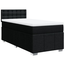 Boxspringbett mit Matratze Schwarz 80x200 cm Stoff