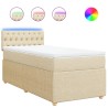 Boxspringbett mit Matratze Creme 90x200 cm Stoff