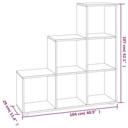 Treppenregal Braun Eichen-Optik 107 cm Holzwerkstoff