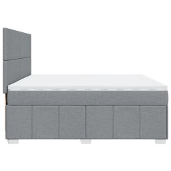 Boxspringbett mit Matratze Hellgrau 200x200 cm Stoff