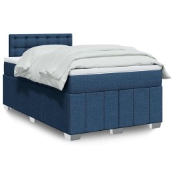 Boxspringbett mit Matratze Blau 120x200 cm Stoff