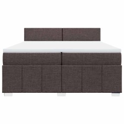 Boxspringbett mit Matratze Dunkelbraun 200x200 cm Stoff