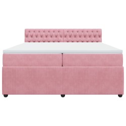 Boxspringbett mit Matratze Rosa 200x200 cm Samt