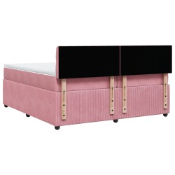 Boxspringbett mit Matratze Rosa 200x200 cm Samt