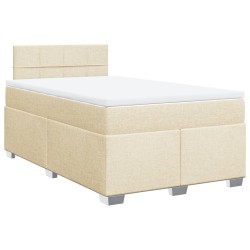 Boxspringbett mit Matratze Creme 120x190 cm Stoff