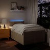 Boxspringbett mit Matratze Creme 120x190 cm Stoff