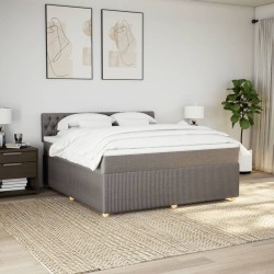 Boxspringbett mit Matratze Taupe 180x200 cm Stoff