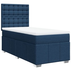 Boxspringbett mit Matratze Blau 100x200 cm Stoff