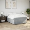 Boxspringbett mit Matratze Hellgrau 160x200 cm Stoff