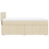 Boxspringbett mit Matratze Creme 90x200 cm Stoff