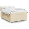 Boxspringbett mit Matratze Creme 140x200 cm Stoff