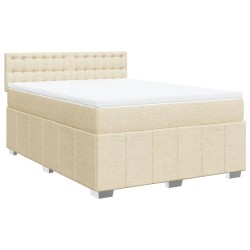 Boxspringbett mit Matratze Creme 140x200 cm Stoff