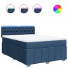 Boxspringbett mit Matratze Blau 140x200 cm Stoff