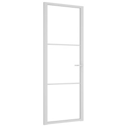 Innentür 76x201,5 cm Weiß ESG-Glas und Aluminium