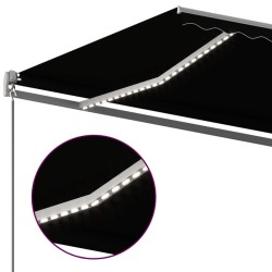 Markise Manuell Einziehbar mit LED 6x3 m Anthrazit