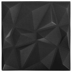 3D-Wandpaneele 12 Stk. 50x50 cm Diamant Schwarz 3 m²