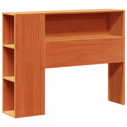 Massivholzbett mit Regal ohne Matratze Wachsbraun 75x190 cm