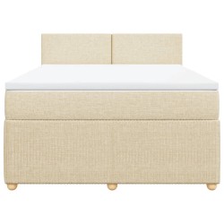 Boxspringbett mit Matratze Creme 140x200 cm Stoff