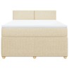 Boxspringbett mit Matratze Creme 140x200 cm Stoff