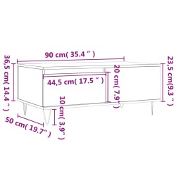 Couchtisch Räuchereiche 90x50x36,5 cm Holzwerkstoff