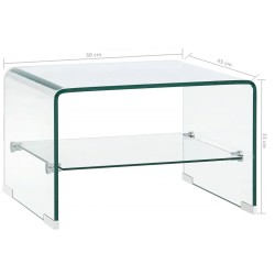 Couchtisch Transparent 50×45×33 cm Hartglas