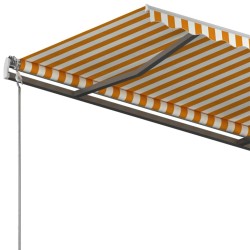 Standmarkise Manuell Einziehbar 450x350 cm Gelb/Weiß