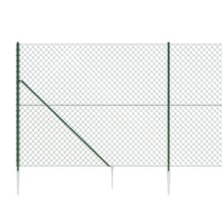 Maschendrahtzaun mit Bodenhülsen Grün 2,2x10 m