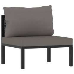 3-Sitzer-Sofa mit Auflage Anthrazit Poly Rattan