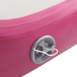 Aufblasbare Gymnastikmatte mit Pumpe 300x100x20 cm PVC Rosa